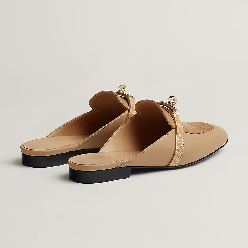 【Sale/ほぼ新品】 HERMES オアジス　ゴールド　37 1/2 裏バリ エルメス オアジス メタリックレザー サンダル 37 レディース